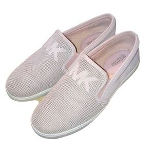 Michael Kors KEATON SLIP ON LASERED SUEDE Women’s Pink Slip-On Sneakers …